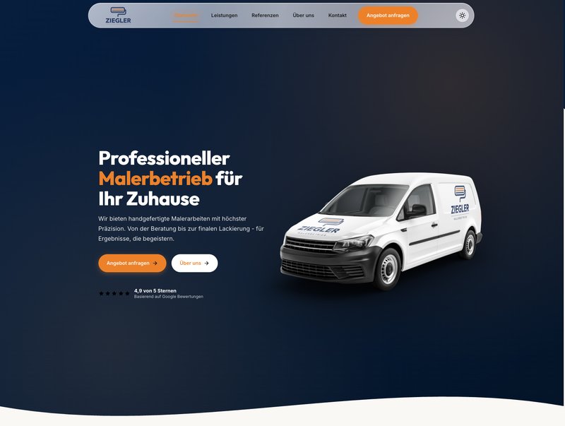 Ziegler Malerbetrieb Website